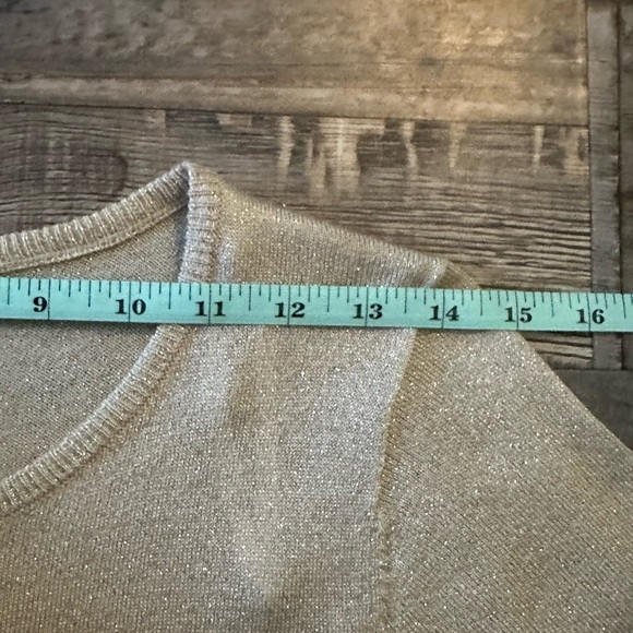 NWT Calvin Klein Gold and Beige Metallic M Cardigan - Picture 7 of 7